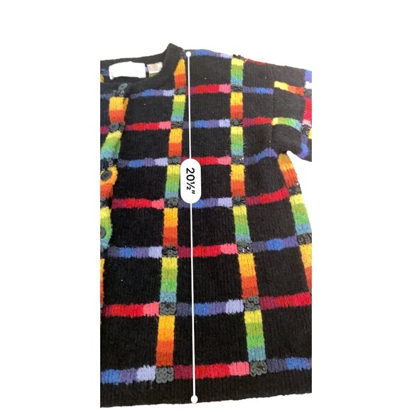 VTG Y2K Janes Closet  Cardigan Sweater Womens Medium Geometric Rainbow Boho - Picture 8 of 9